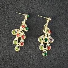1 Bộ trang sức sang trọng hình con công thanh lịch dành cho nữ, thích hợp cho cô dâu, đám cưới, tiệc tùng, những dịp trang trọng - bộ trang sức - Xem 6