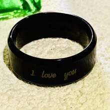 [定制] 带有您和他们的名字的个性化戒指 - 独特的雕刻文字，抛光且耐用的设计 - 为情侣、家人和朋友、生日、婚礼、毕业典礼、圣诞节定制礼物 - 多色 - 查看 21