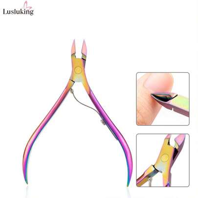 LUSLUKING Stainless Steel Foot Care Tool Set With Rainbow-colored Cuticle Nipper, Dead Skin Remover, Nail Clippers, Nail Pusher, And Toenail Trimmer