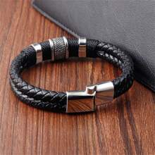 Brazalete tejido de moda para hombres, diseño clásico y versátil, regalo para padre/novio