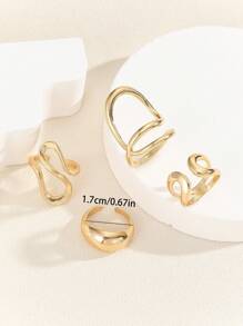 4 Stücke/Set minimalistische Line Design Metall-Gold Modering Set für Frauen
