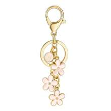 1 件时尚可爱的首字母钥匙扣合金滴白色/粉色/黑色花朵钥匙扣可爱字母钥匙圈女士学生手提包背包配件情人节汽车配件包饰学校哥特 Y2k