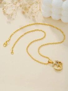 1 chiếc vòng cổ biểu tượng Yoga mạ đồng Châu Phi thời trang cá nhân hóa bằng vàng 18k Zirconia, mặt dây chuyền - Vàng - Xem 4