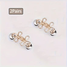 1/2 对金属无缝带扣腰带，可拆卸幸运结扣适合牛仔裤和裙子，可调节时尚配饰 - 黑色、金色、银灰色、古铜色 - 彩色 - 查看 23