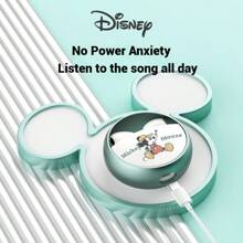 Disney True Wireless Bluetooth Headset QS-13-Strawberry Bear Rose Red Winnie The Pooh Grass Green Mickey Indigo Minnie Rose Gold Round Metal Ring Oxidized ID Design 360 Degree Rotation Unzip Chinese Packaging