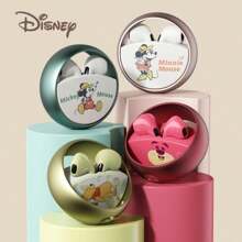 Disney True Wireless Bluetooth Headset QS-13-Strawberry Bear Rose Red Winnie The Pooh Grass Green Mickey Indigo Minnie Rose Gold Round Metal Ring Oxidized ID Design 360 Degree Rotation Unzip Chinese Packaging