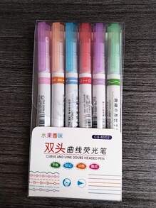 6-Farben Well Blumen Muster Textmarker, süße Umriss Planer Stifte für DIY Scrapbooking