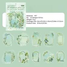 20 件/10 件/包花卉和蝴蝶相框美学贴纸、黑色蕾丝相框贴纸、DIY 装饰拼贴手工材料，适用于节日、卡片装饰、创意剪贴簿个性化贴纸、 - 彩色 - 查看 15