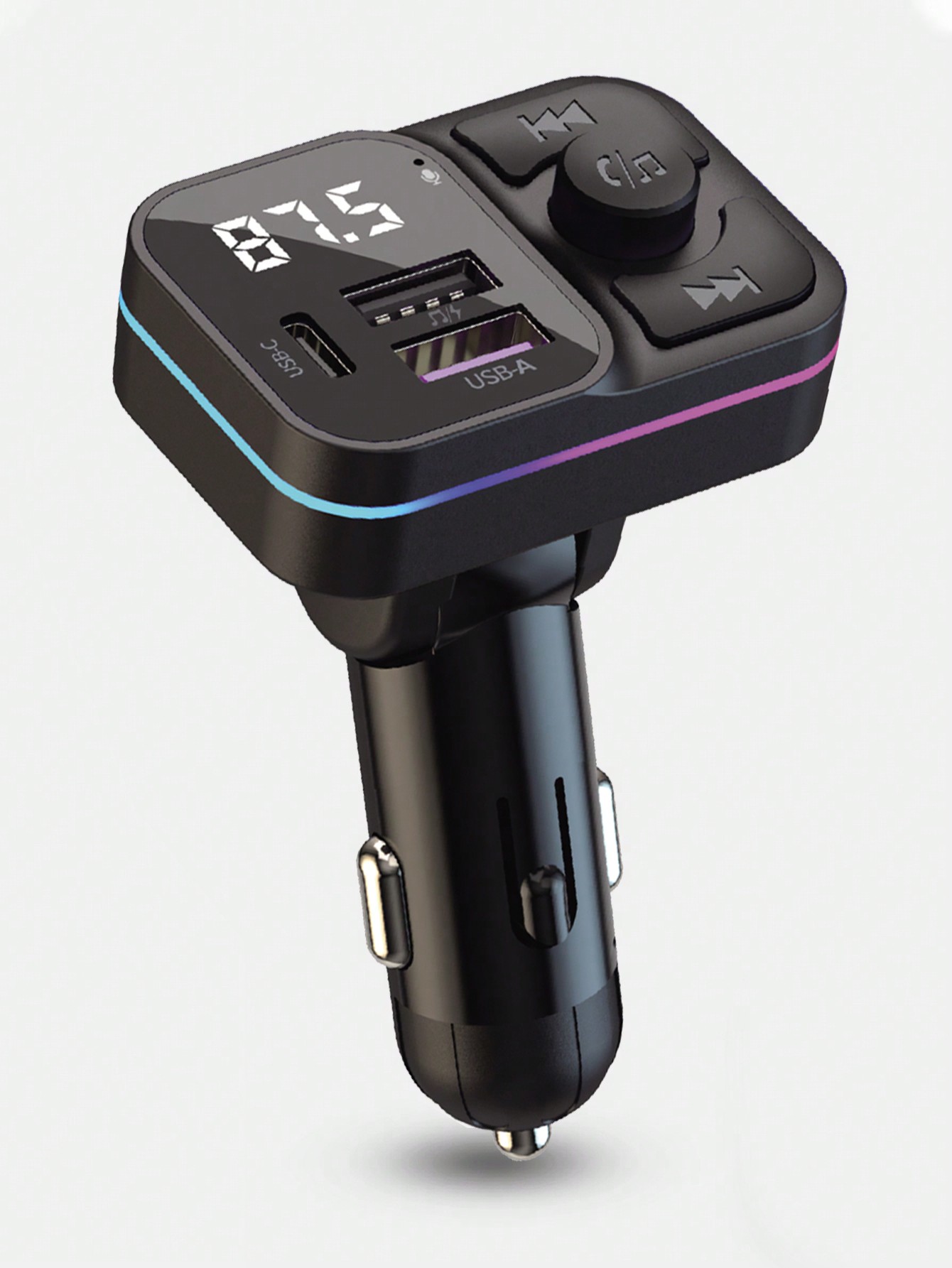 مشغل MP3 لاسلكي وشاحن سيارة متعدد USB 3.1A مع أضوا...