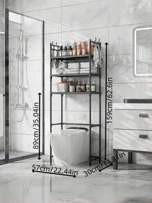 1 pièce Étagère de rangement pour toilettes de salle de bain, étagère de rangement pour machine à laver, étagère de rangement amovible au sol, en plastique ABS, conception anti-basculement, cadre de support renforcé, charge maximale de 30 kg. Décoration de salle de bain, organisateur de salle de bain, décoration d'automne, accessoires de salle de bain pour la rentrée scolaire - Multicolore - Voir 11