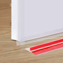 T-Shaped Door Draft Stopper, 3.5cmX3m (1.38inX118.1in) Silicone Seal Strip For Door & Windows Gaps, Weather Stripping Shower Door Sweep Clear - White - View 8