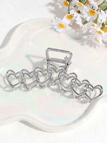 1pc Women's Fashion Minimalist Alloy Bowknot, Wavy, Heart, Snake Shaped Hair Clip, Suitable For Everyday Use