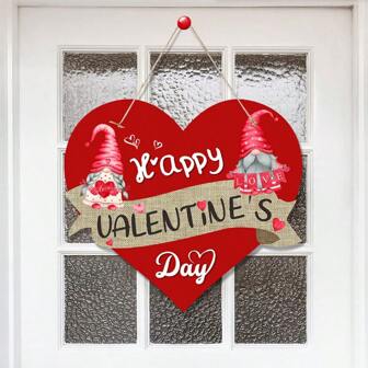 1 st Alla hjärtans dag Party Dekor Hjärta Papper Dörrskylt "Happy Alla hjärtans dag"