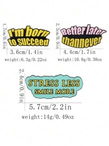 1 chiếc trâm cài áo hình chữ sáng tạo, ghim giày bằng hợp kim hình giọt dầu, phụ kiện túi đựng quần áo, quà tặng thú vị cho bạn bè - Nhiều màu - Xem 2