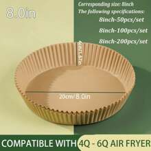 20/50/100/200pcs, Round Disposable Air Fryer Liners (6.3in/8in), Paper Air Fryer Liner Pots, Paper Basket Bowls, Baking Trays, Oven Accessories, Baking Tools, Kitchen Gadgets, Kitchen Accessories Air Fryer Kitchen Air Fryer Liners Air Fryer Paper Airfryer Air Frier