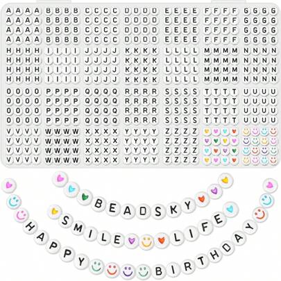 1 Kit 4200pcs Soft Clay And Letter Beads DIY Jewelry Making Set, Includes 28 Color Polymer Clay Beads, 4*7mm Black&White Alphabet Beads, Face, Heart Charms, Gold Plated Spacer Beads, Elastic Cord, Perfect For Women, Family, Friends To Make Bracelets, Gifts
