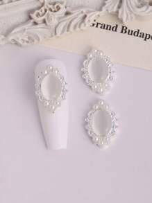 10 Pieces, Small Oval Nail Decorations, 3D Girl Nail Accessories, Personalized Cat Eye Nail Accessories, Gold Silver Black Pearl Nail Ornaments, Personalized Nails, Suitable For Nail Salons And Personal Use