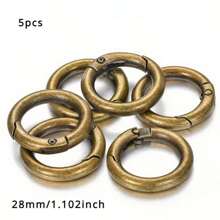 5 Pieces/Bag 25/28/35mm Round Spring Clasp Keychain Pendant Lock Bracelet Necklace Link Clasp Pendant Loop Clasp DIY Jewelry Making Accessories