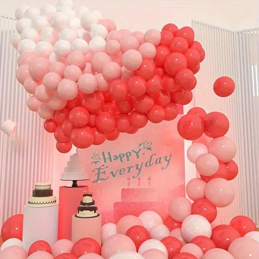 150 个心形乳胶气球套装，10 英寸红色/绿色/蓝色/黑色乳胶气球套装，适用于节日庆祝、派对、情人节、生日、订婚、结婚周年纪念装饰和照片背景 - 彩色 - 查看 1