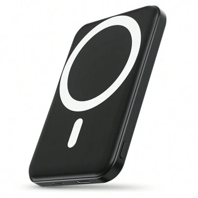  Podoru MagSafe Power Bank, 5000mAh magnetischer Powerbank mit USB-C Kabel 20W PD Schnellladung Eingang, kabelloser tragbarer Ladegerät für iPhone 16/15/14/13/12/Pro/Pro Max - Schwarz, geeignet für Outdoor-Aktivitäten, Einkaufen, Reisen, tragbare Stromversorgung mit Superschnellladung, magnetische kabellose Ladebank, sicherer und stabiler Polymer-Lithium-Akku. Für Apple iPhone, Android-Smartphone, Geschenke für Familie, Freunde, Kinder, Geburtstag, Weihnachten, Winter, Neujahr