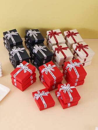 12 件蝴蝶结首饰礼盒、耳环项链收纳盒、婚礼派对首饰包装盒返校