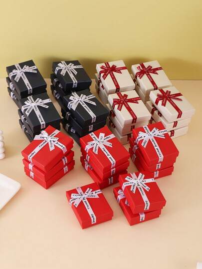 12 件蝴蝶结首饰礼盒、耳环项链收纳盒、婚礼派对首饰包装盒返校