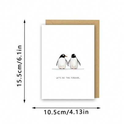 Penguin Love Card, Anniversary, Valentines, Husband, Wife, Boyfriend, Girlfriend, Love Card, Friendship And Love, Funny Cards, For Her