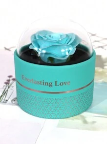 情人节永生玫瑰首饰礼盒（1个），圆形单支玫瑰项链首饰盒，情侣惊喜吊坠盒，含贺卡，浪漫情人节、生日、求婚、婚礼装饰、返校季礼物 - 彩色 - 查看 11