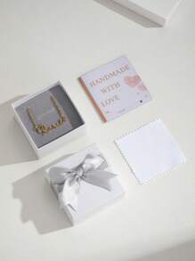 1 件定制雪花垂直名字项链，个性化垂直名字链吊坠，圣诞雪花冬季文字项链，送给女朋友的独特圣诞礼物，送给她的派对礼物 - 銀色 - 查看 9