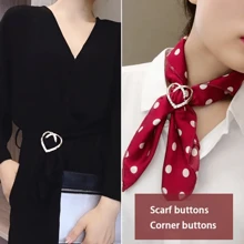 2/4入優雅合金心形圍巾夾 - 雙用T恤下擺與腰部收腰扣，多色 - 彩色 - 查看 4