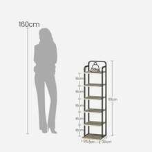 HEXCELEN Zapatero Vertical, Zapatero de 6 Niveles, Torre para Habitaciones pequeñas, Independiente, Ajustable, Ahorra Espacio - Gris - Ver 6