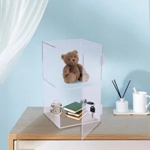 Rainaut Clear Acrylic Display Case With Lock 2-Shelf Lockable Display Case Countertop Transparent Box Acrylic Display Box For Collectible The Best Gift/Present For Family&Friends Happy Halloween Happy - Clear - View 7