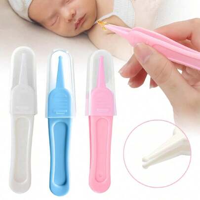 2pcs/1pc Newborn Nasal Cleaning Tweezers, Baby Earwax Remover Clip, Infant Nostril Cleaner, Nose Mucus/Booger Tweezer (Random Color)