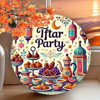 1 件 8x8 英寸圆形金属壁挂 - 优雅花环设计，适合家居、门廊和窗户装饰