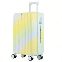 Wytrzymała walizka o dużej pojemności 20/22/24/26 cali, pomieści ponad 30% portów USB, wyposażona w ciche, uniwersalne kółka z haczykami i blokadę antykradzieżową TSA. Walizka dla dziewcząt może być prezentem dla uczniów. Torba podróżna wykonana z poliwęglanu, która uwalnia ręce i jest odpowiednia dla rodzin i młodzieży. Torba podróżna na przybory szkolne z haczykiem na kubek, wisząca torba w kolorze tęczowego gradientu, modna torba promocyjna na akcesoria szkolne. Akcesoria szkolne. - Wielokolorowe - Zobacz 13