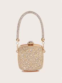 女士新款亚克力水钻晚宴包，时尚派对手拿包，适合婚礼、婚纱、优雅、迷你、可爱手提包、零钱包、时尚派对包，非常适合派对、婚礼、舞会、晚宴/宴会，迷人的水钻包