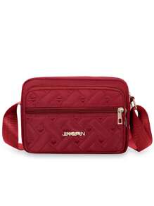 大容量斜挎包女韩版简约包包学生休闲斜挎包 - 紅色 - 查看 2