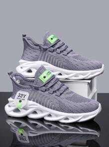 男士防滑耐用休闲运动鞋 - 时尚厚底运动鞋 - 藍色 - 查看 5