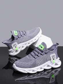 男士防滑耐用休闲运动鞋 - 时尚厚底运动鞋 - 藍色 - 查看 1