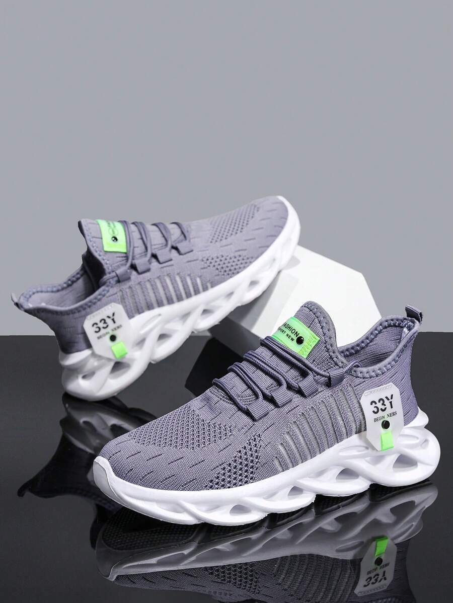 男士防滑耐用休闲运动鞋 - 时尚厚底运动鞋 - 藍色 - 查看 1