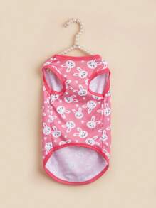 Lightweight Cartoon Pink Cute Rabbit Heart Print Breathable Comfortable Pet Dog/Cat Vest - Multicolor - View 4