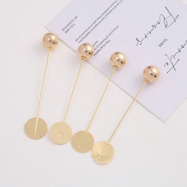 Set de 2 piezas/5 piezas/10 piezas de alfileres de broche de acero para hacer joyas DIY, broches decorativos de perlas de imitación para bodas, accesorios hechos a mano