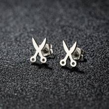 1 对新款日韩版可爱小剪刀耳环男女款几何不锈钢耳环 - 079 - 查看 1