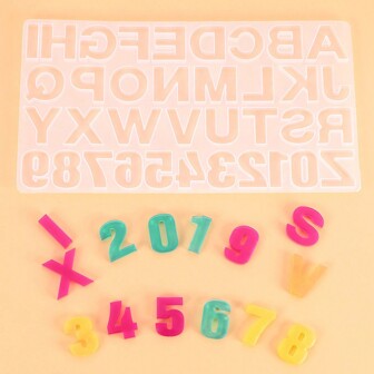 1Set 26 English Alphanumeric Epoxy Resin Silicone Mold Mixed Transparent Drip Glue Mold DIY Jewelry Making Jewelry Keychain Accessories