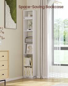 Hzuaneri Librería, Estantería, Para Salon, Estudio, Oficin, Dormitorio, Estilo Escandinavo, 24 X 30 X 184.4 Cm, Blanco - 白色 - 查看 1