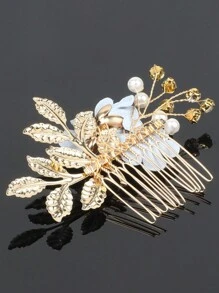 5pcs/Set Light Blue Flower Hair Clips, Bridal Wedding Hair Accessories Valentine's Day Accessories - Baby Blue - View 3