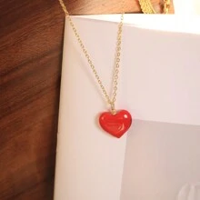 1 pieza Collar con colgante de corazón, collar con colgante de pimienta para mujeres, niñas y hombres, joyería de moda