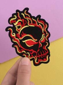 2 miếng vá ủi thiết kế đầu lâu và đầu ma hoạt hình, phụ kiện thêu may tự làm cho quần áo, giày dép, trang trí túi xách - Nhiều màu - Xem 7