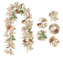 1 Stück 1,8m Herbstdekoration - Herbstkranz - Herbst-Ahornblatt-Kürbis-Beeren-Kranz - Thanksgiving Halloween Bauernhaus Ernte Dekoration für Zuhause Außen Innen Veranda, Weihnachten