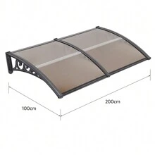 Pensilina marrone per porte d'ingresso Tetto in PC e alluminio, tenda da sole per finestre, protezione del tetto da pioggia e raggi UV, montata su una finestra, una porta finestra, una vetrina o semplicemente su un balcone